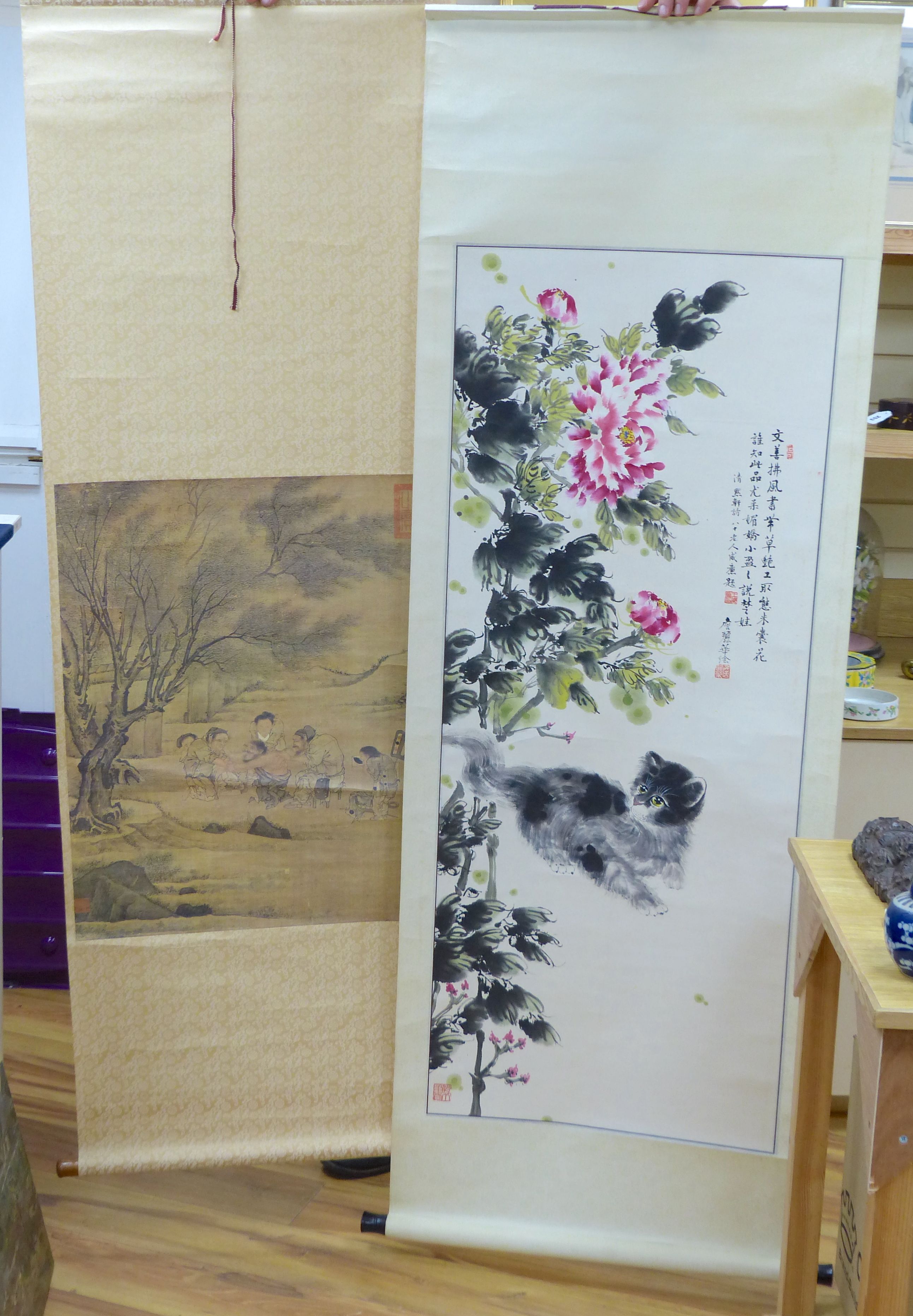 Two Chinese scroll pictures